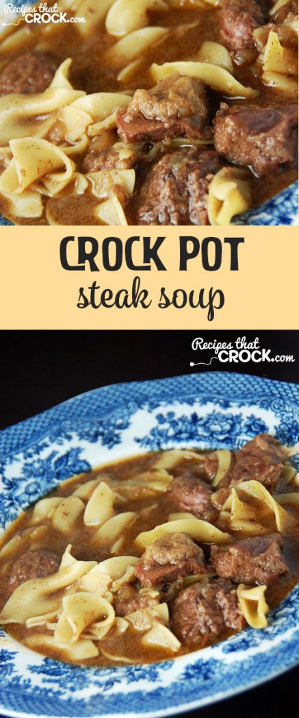 The whole family will love this delicious Crock Pot Steak Soup!