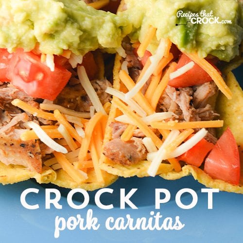 Are you looking for a super easy way to make a lot of meat for tacos, enchiladas and quesadillas? This Crock Pot Pork Carnitas recipe is our all time favorite!