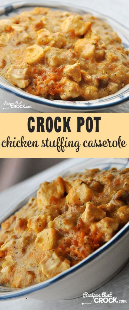 This Crock Pot Chicken Stuffing Casserole is a classic family favorite!