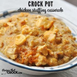 This Crock Pot Chicken Stuffing Casserole is a classic family favorite!