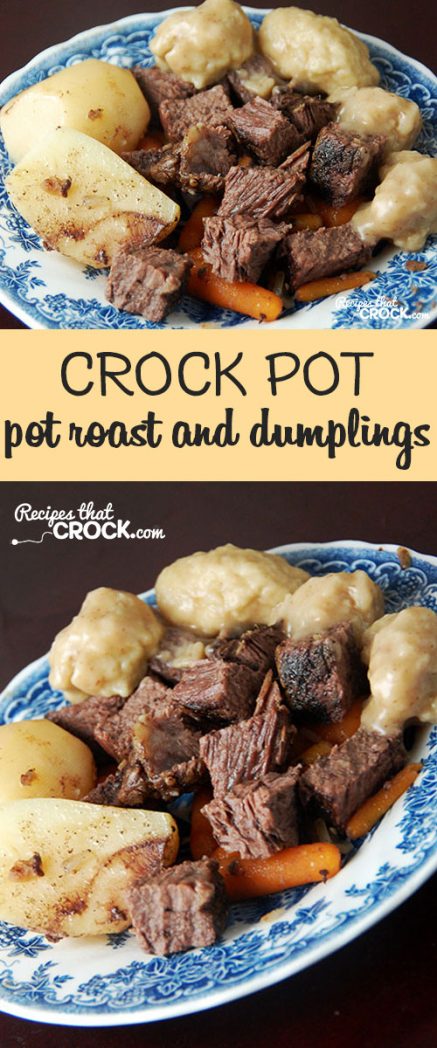 This Pot Roast and Dumplings is a great one pot meal from your crock pot!