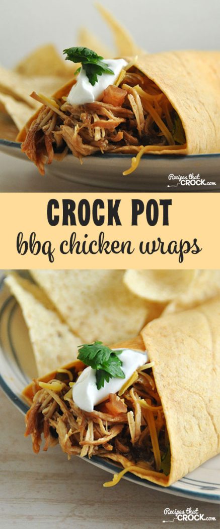 These Crock Pot BBQ Chicken Wraps are so delicious! Your entire family will love them!