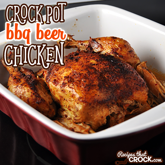 Crock Pot BBQ Beer Chicken is an easy slow cooker meal that produces a juicy flavorful chicken. Great economical way to feed the family!