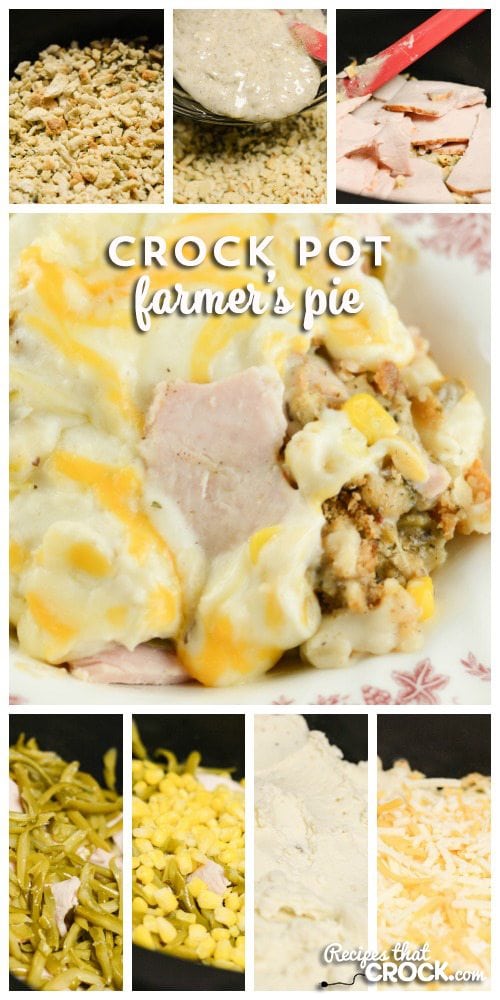 Crock Pot Farmers Pie is an easy casserole to throw in the slow cooker that everyone loves. It is a great everyday meal and also a great way to use Thanksgiving or Holiday leftovers!