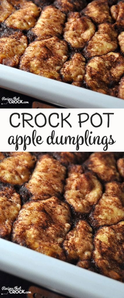 This Crock Pot Apple Dumplings recipe is adapted from a tried and true oven recipe. It is a family favorite and one you don't want to miss! Sweet cinnamon apples in a delicate buttery dumpling come out perfect every time! And the slow cooker helps keep the oven free for the holidays!