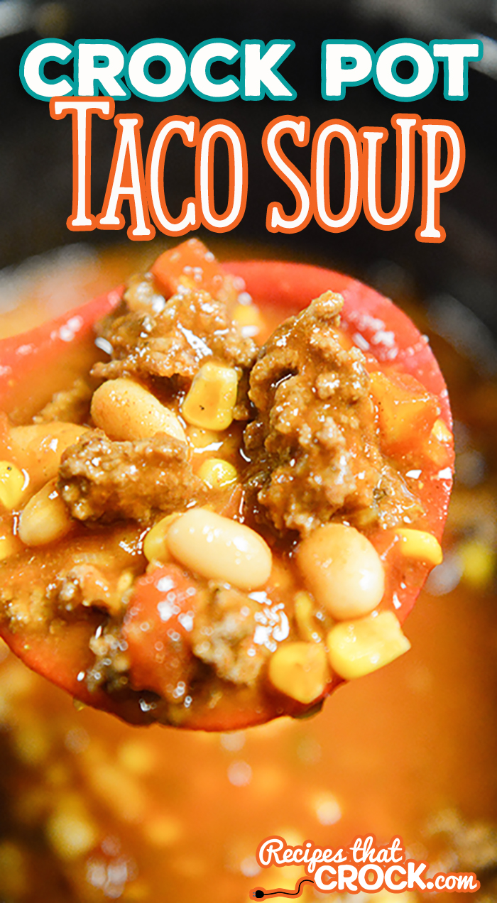 This Easy Crock Pot Taco Soup is so simple to throw together and delicious after a long day! Substitute your favorite beans for special flavor every time!