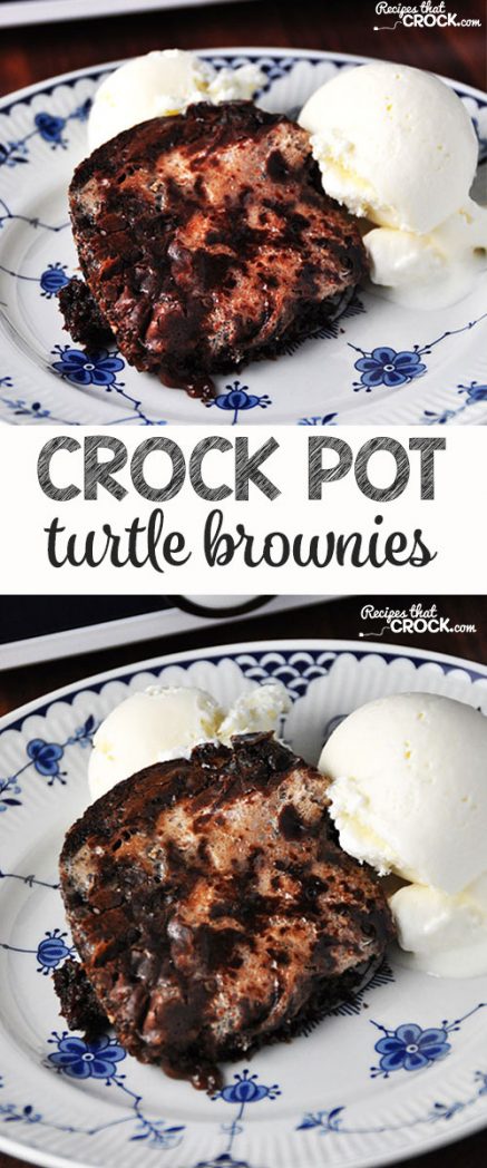 Everyone will be asking you for the recipe for these delicious Crock Pot Turtle Brownies!