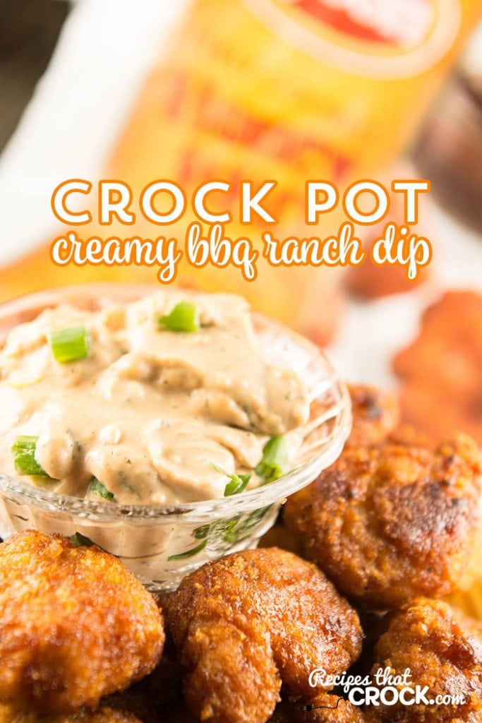 Crock Pot Creamy BBQ Ranch Dip is the perfect game day or party snack! #ad @TysonFoods