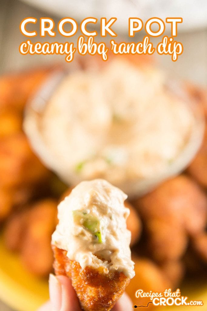 Crock Pot Creamy BBQ Ranch Dip is the perfect game day or party snack! #ad @TysonFoods
