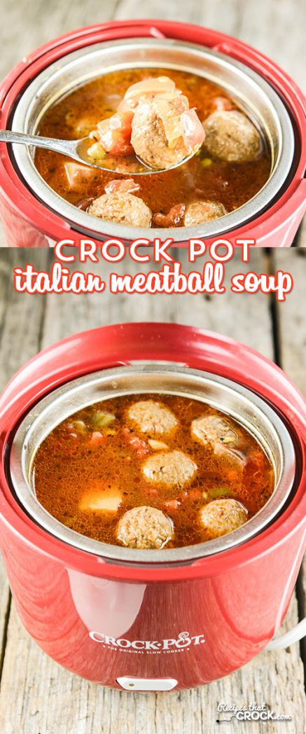 Meatballs aren't just for subs and appetizers anymore! This Crock Pot Italian Meatball Soup is super easy to make and has everyone asking for more!