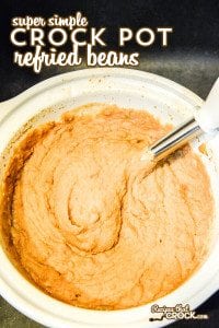 Make your own homemade refried beans at home! This super simple recipe for Crock Pot Refried Beans isso easy to throw together!