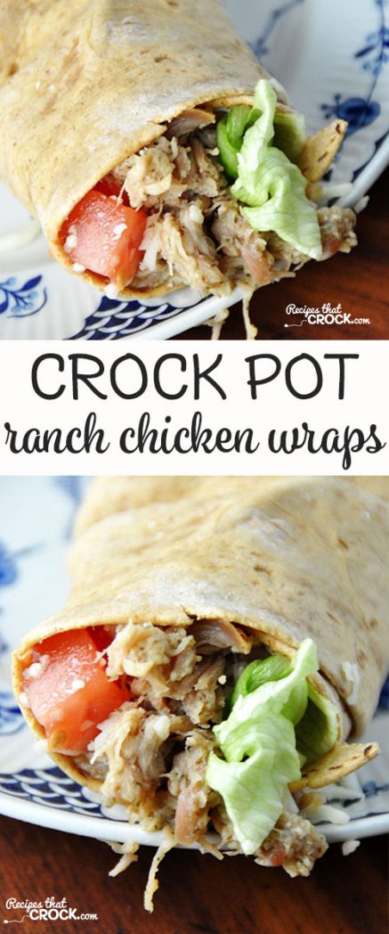 These Crock Pot Ranch Chicken Wraps are so easy and filled with flavor!