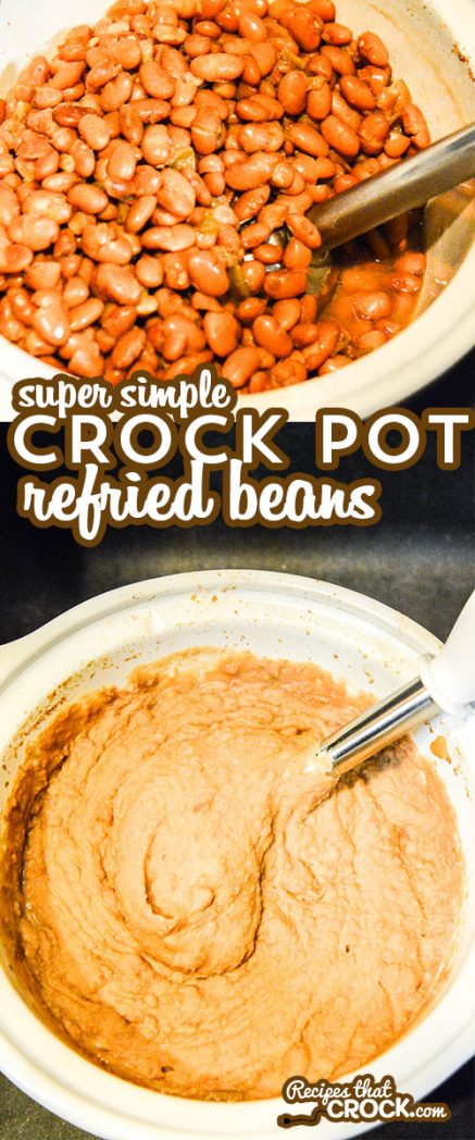 Make your own homemade refried beans at home! This super simple recipe for Crock Pot Refried Beans isso easy to throw together!