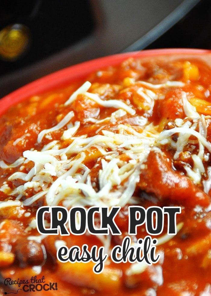 This Easy Crock Pot Chili is a delicious way to fill up and warm up on a cold day!