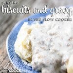 Serve up delicious biscuits and gravy from your slow cooker! If you have a browning unit you can make it in the crock, but if not, use this yummy recipe to make in a slow cooker and then transfer to your slow cooker. Tips for keeping your gravy nice and warm and the perfect consistency. Perfect for potlucks or work breakfast parties.