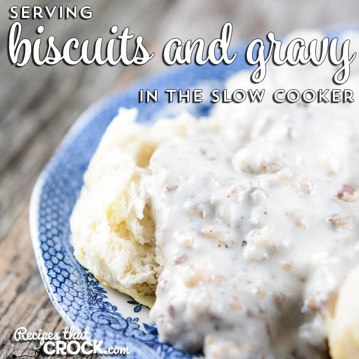 Serve up delicious biscuits and gravy from your slow cooker! If you have a browning unit you can make it in the crock, but if not, use this yummy recipe to make in a skillet and then transfer to your slow cooker. Tips for keeping your gravy nice and warm and the perfect consistency. Perfect for potlucks or work breakfast parties.
