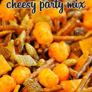 This Crock Pot Cheesy Party Mix is great for a party or just to have around the house to munch on!