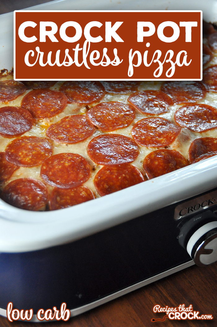 This Crock Pot Crustless Pizza is delicious and simple to make! A low carb casserole that everyone enjoys! Serve with breadsticks for carb lovers. via @recipescrock
