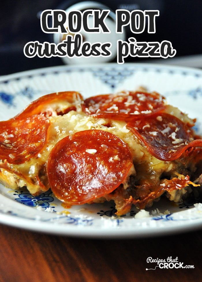 Crock Pot Crustless Pizza is one of our most popular recipes! It is delicious and simple to make! Make it with low carb sauce and it is great for low carb and keto diets.