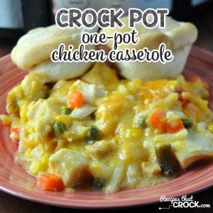 Make your life easier with this yummy Crock Pot One-Pot Chicken Casserole!
