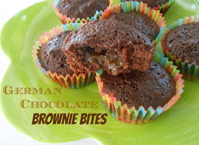 german chocolate brownie bites