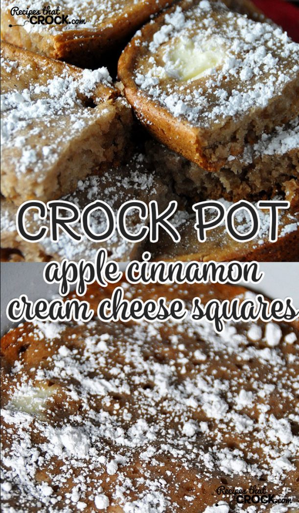 These Crock Pot Apple Cinnamon Cream Cheese Squares are super easy and deeelicious!