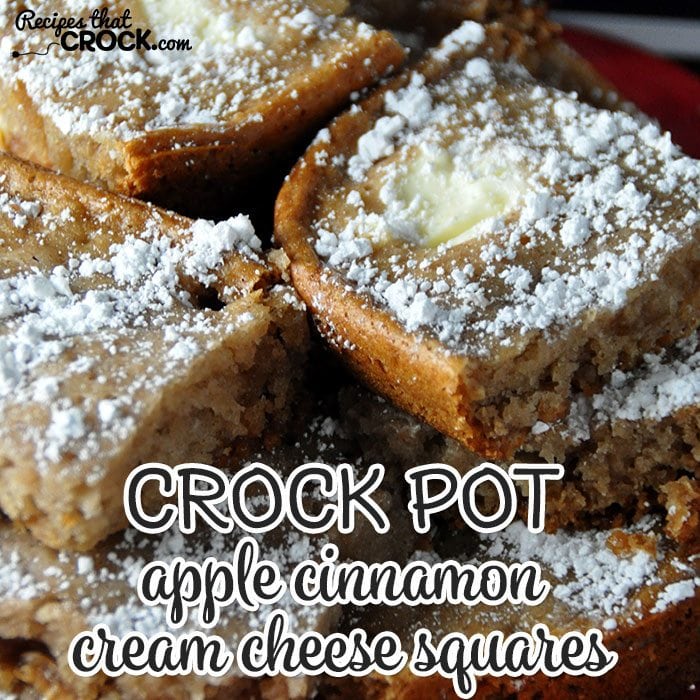 These Crock Pot Apple Cinnamon Cream Cheese Squares are super easy and deeelicious!
