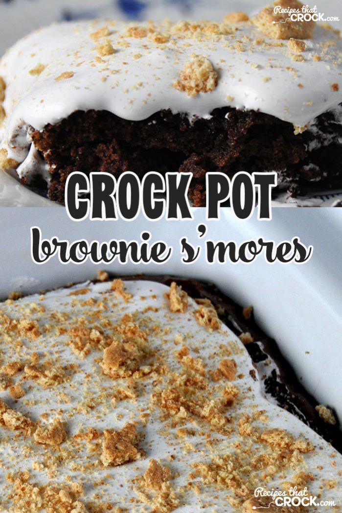 You don't have to wait for bonfires to have the yummy taste of s'mores with these Crock Pot Brownie S'mores!