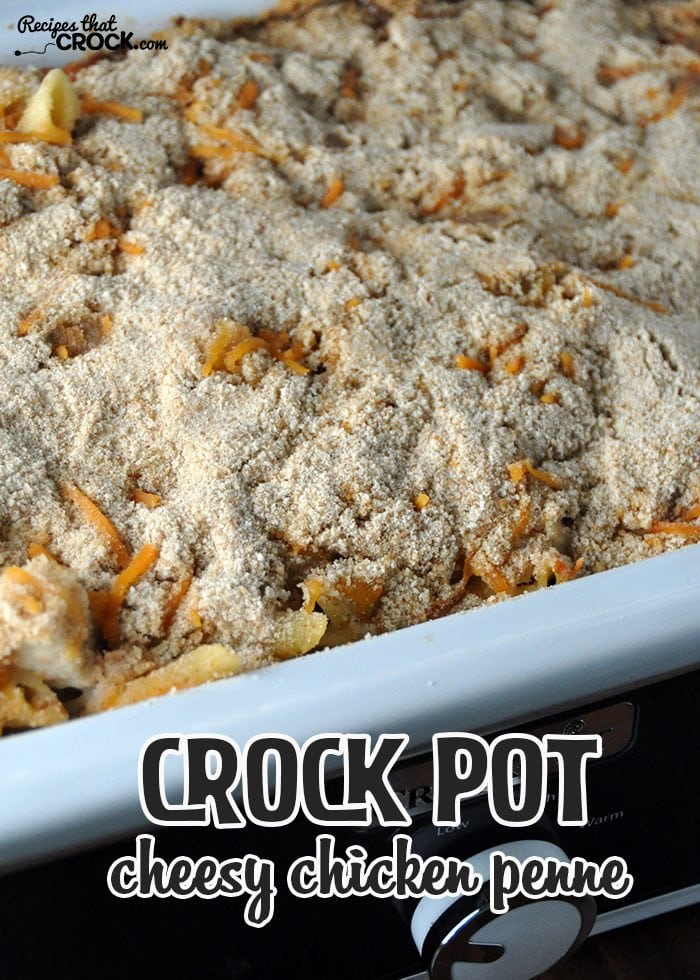 If you want a new go-to recipe that is ah-mazing, then I have a treat for you! This Crock Pot Cheesy Chicken Penne is a casserole for the whole family! via @recipescrock