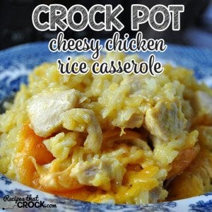 This Crock Pot Cheesy Chicken Rice Casserole is comfort food at its best!