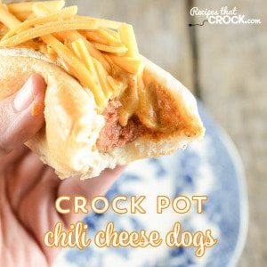 Crock Pot Chili Cheese Dogs are the perfect way to feed a crowd!