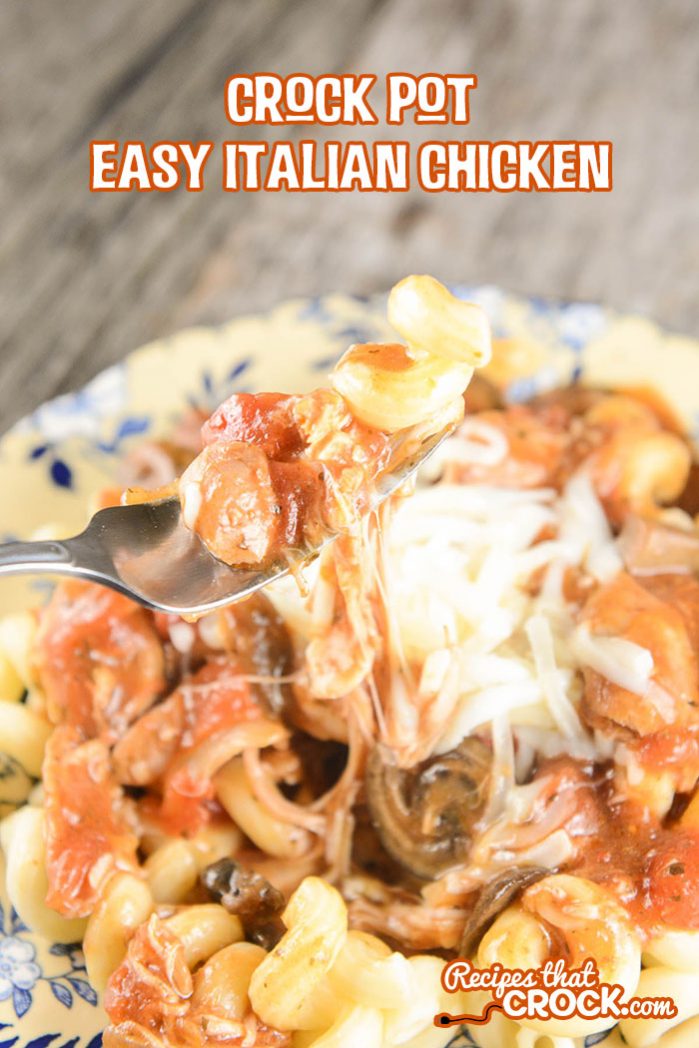 Crock Pot Easy Italian Chicken is a filling, yet simple recipe that has a delicious rich flavor.