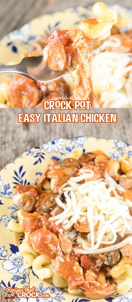 Crock Pot Easy Italian Chicken is a filling, yet simple recipe that has a delicious rich flavor.