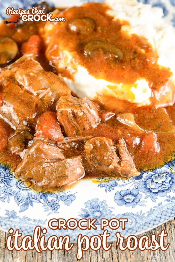 This Crock Pot Italian Pot Roast is a fantastic all day slow cooker recipe. It is simple to throw together in the morning and results in a tender fall apart roast with an incredible flavor!