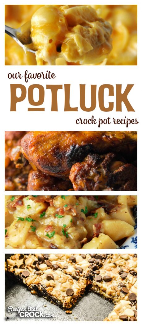 Our Favorite Potluck Crock Pot Recipes: Whether you are attending a backyard bbq or a church potluck, these are some of our favorite dishes to bring to share.