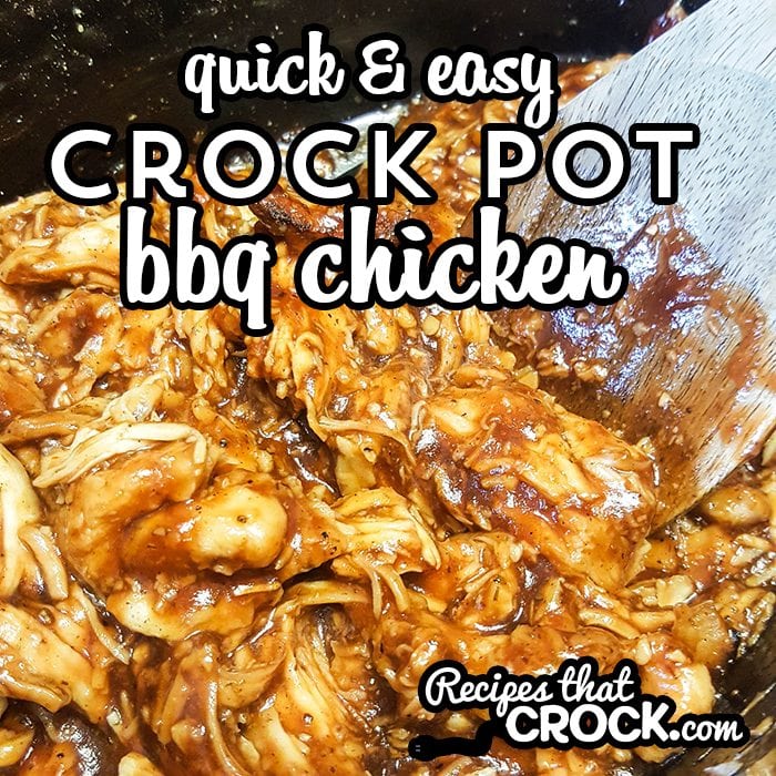 Quick Easy Crock Pot BBQ Chicken- We are sharing our secret to throwing together barbecue chicken that is great to use in salads and for sandwiches. We are also including our favorite summer salad to make with it! 