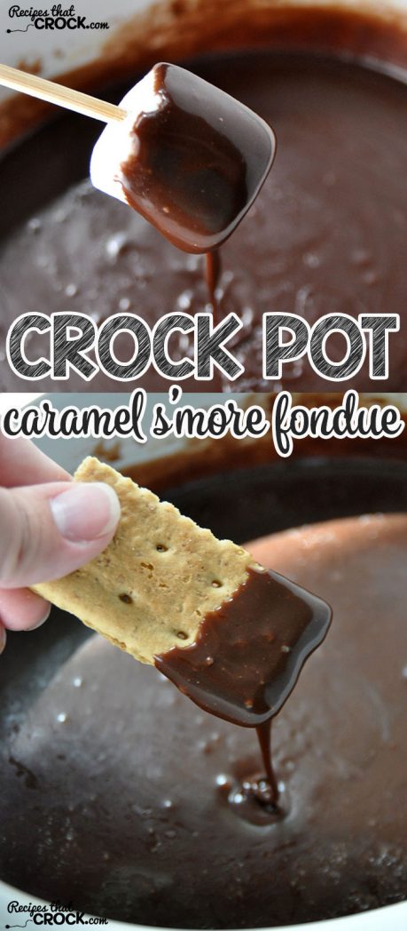 This Crock Pot Caramel S'More Fondue is a great treat that is easy to whip up!