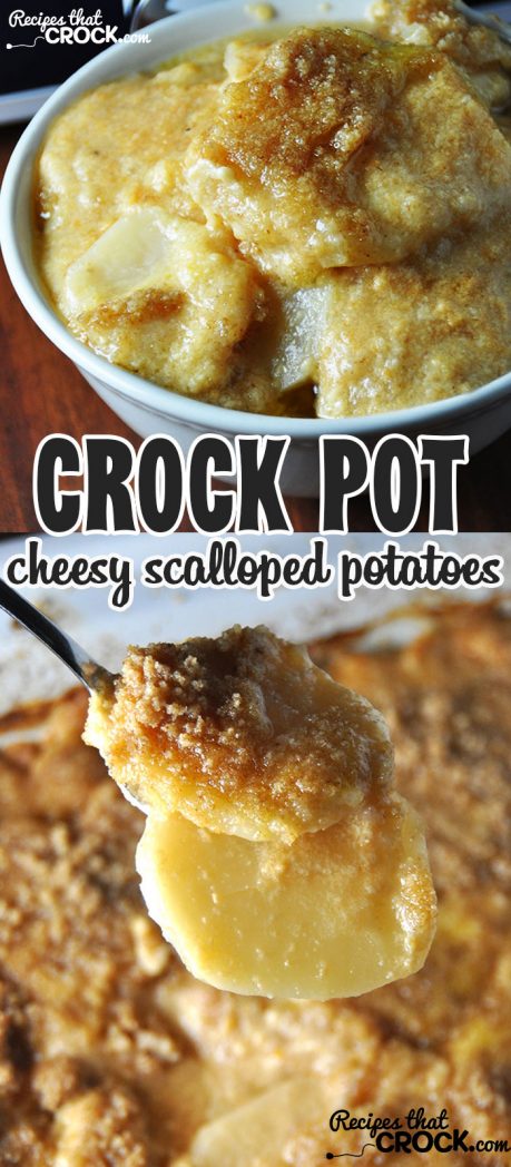 These Crock Pot Cheesy Scalloped Potatoes are so delicious!