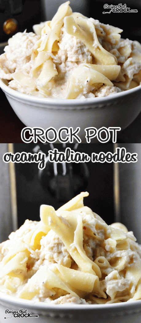 These Crock Pot Creamy Italian Chicken Noodles are divine!