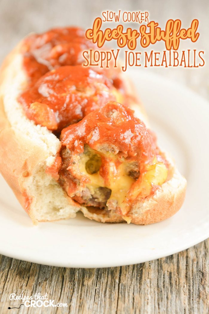 This Cheesy Stuffed Sloppy Joe Meatballs Recipe is one of my daughter's favorite recipes of all time. They are a delicious take on sloppy joes that kids of all ages love!