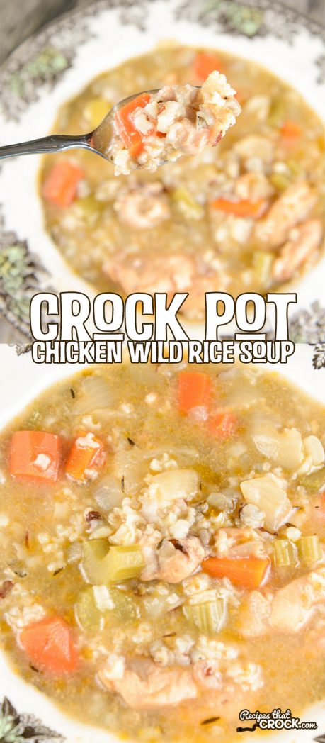 Crock Pot Chicken Wild Rice Soup Recipe: This classic soup is a perfect slow cooker recipe. Full of flavorful veggies, chicken and the perfect wild rice blend. This soup recipe is great for lunch and hearty enough for family dinner.