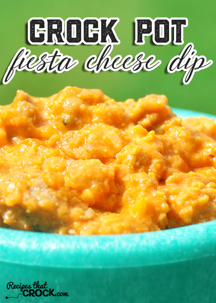 This Crock Pot Fiesta Cheese Dip switches up your regular cheese dip and is super easy!