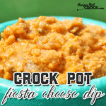 This Crock Pot Fiesta Cheese Dip switches up your regular cheese dip and is super easy!