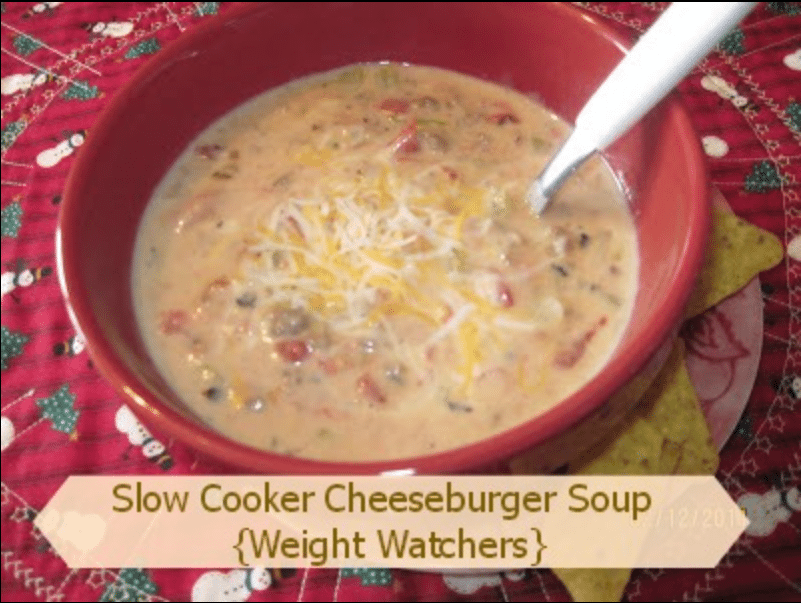 Slow Cooker Cheeseburger Soup (Weight Watchers Style)
