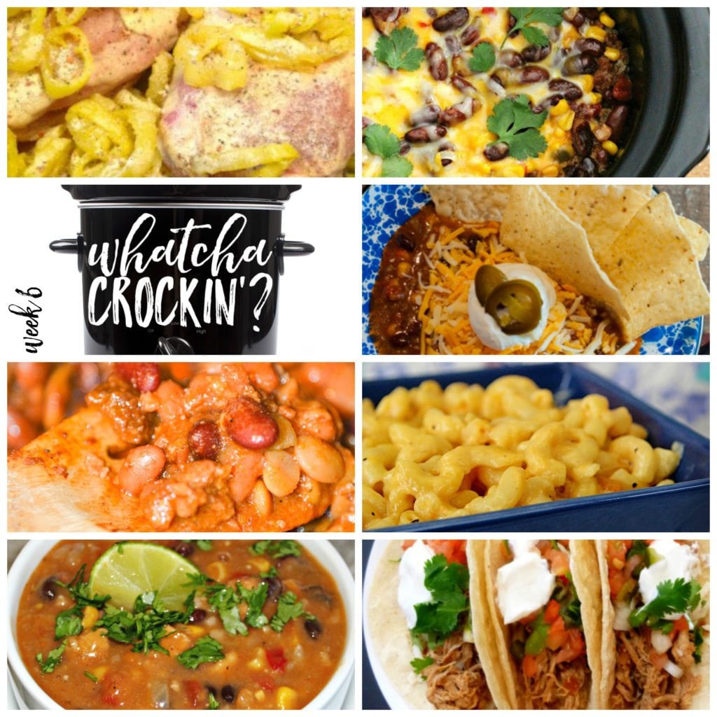 This week's Whatcha Crockin' crock pot recipes include Slow Cooker Kickin' Cowboy Casserole, Crock Pot Mac 'n Cheese, Crock Pot Beef Taco Soup, Crock Pot Fiesta Chicken Chowder, Crock Pot Pork Tacos, Crock Pot Italian Chicken, Easy Crock Pot Cowboy Beans and more!