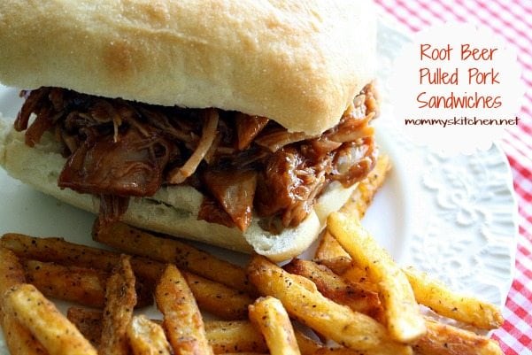 Root beer pulled pork sandwiches