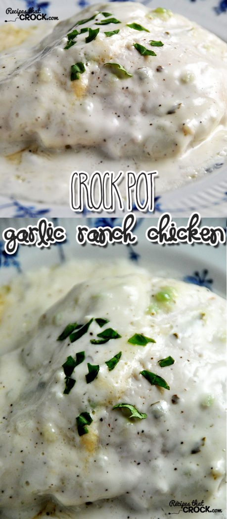 This Crock Pot Garlic Ranch Chicken is a super simple, 3-ingredient recipe that had my entire family asking for more! It is the perfect no-fuss recipe!