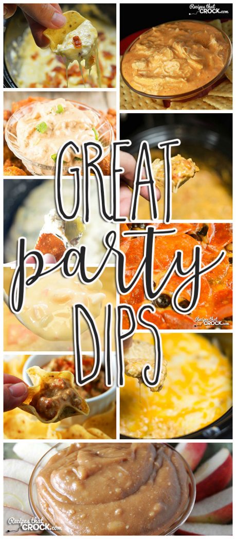 Potlucks, game day parties, pitch-ins, holidays...no matter what the occasion, these Great Party Dips are sure to be the life of any gathering!