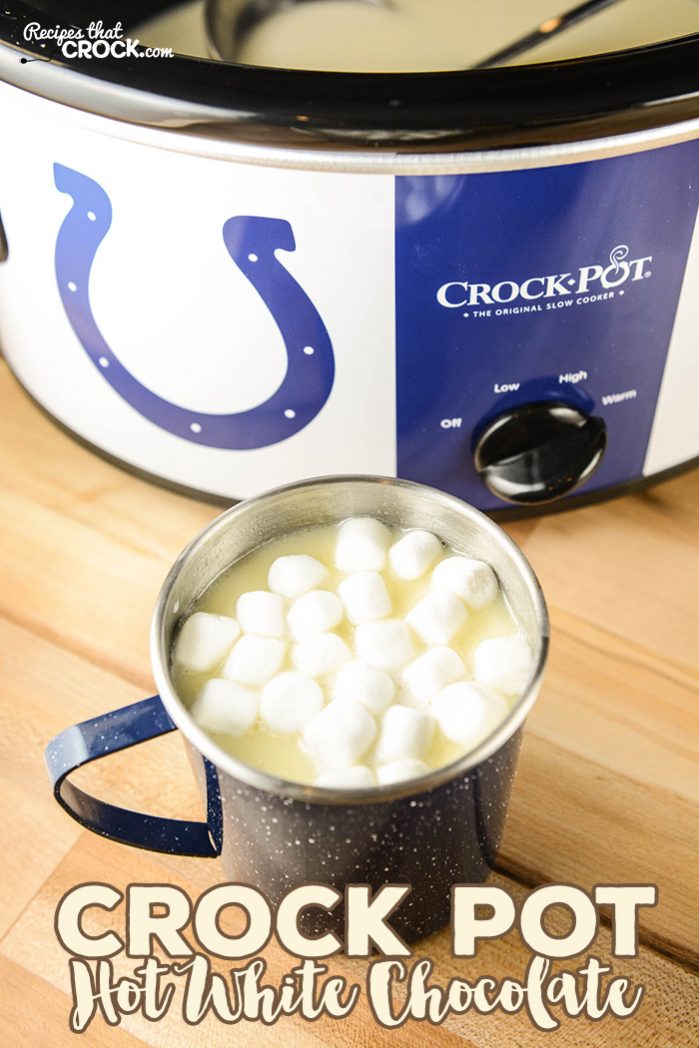 This Crock Pot Hot White Chocolate is our VERY favorite white hot chocolate recipe! We added creamy white chocolate morsels to our best crock pot hot chocolate and the result was fantastic!