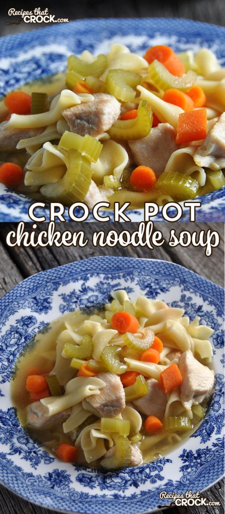 This Crock Pot Chicken Noodle Soup is super easy and deeelicious!